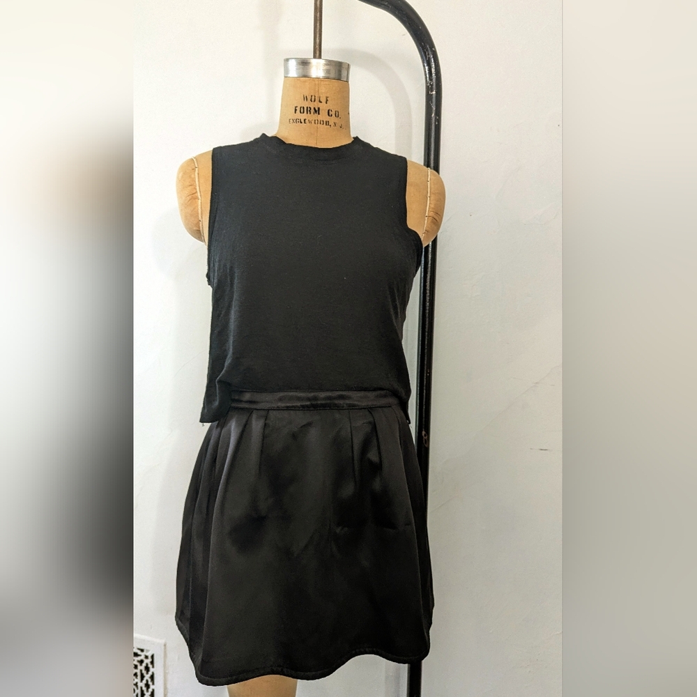 Miu Miu Silk blend Black full mini skirt